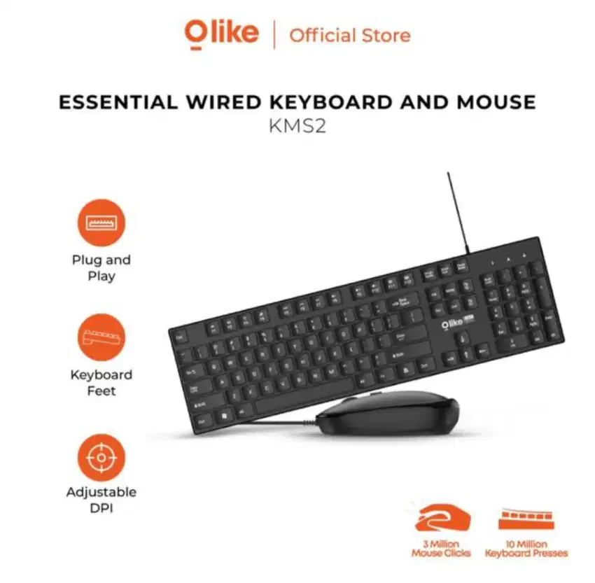 Keyboard wireless with Mouse wired Olike KMS2