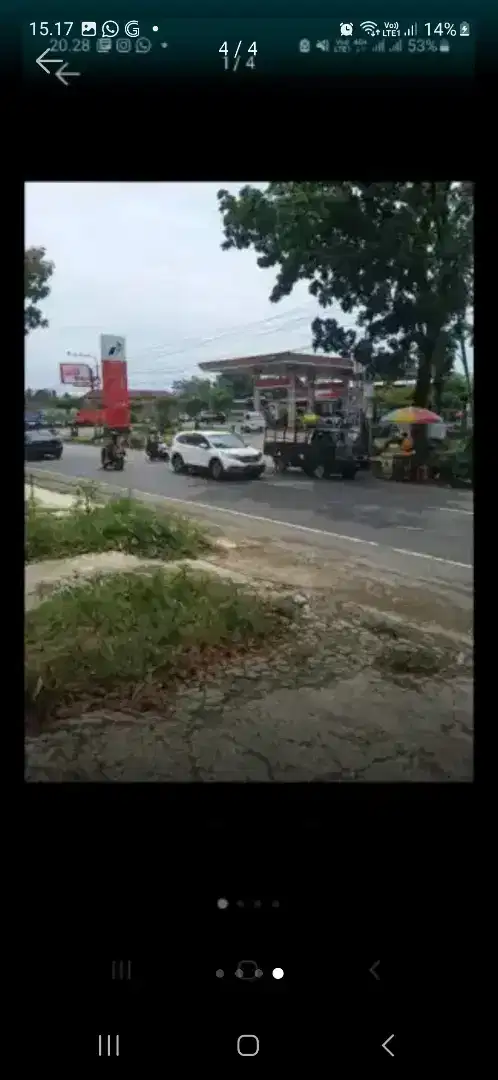 Dijual tanah depan pom Bensin. Ramai dan strategis