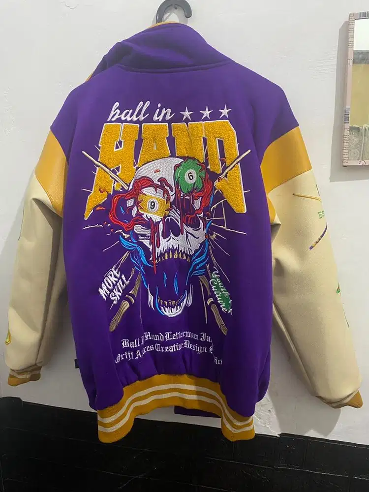 Jacket Varsity Billiard Pool Ungu size M