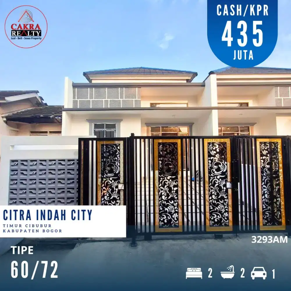 Rumah Semi Furnished di Citra Indah City. 2KT, 2KM, 72m². 435jt