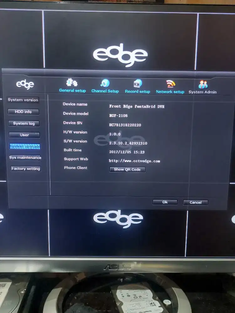 DVR edge 8CH tipe EGP 2108 + HDD 1TB