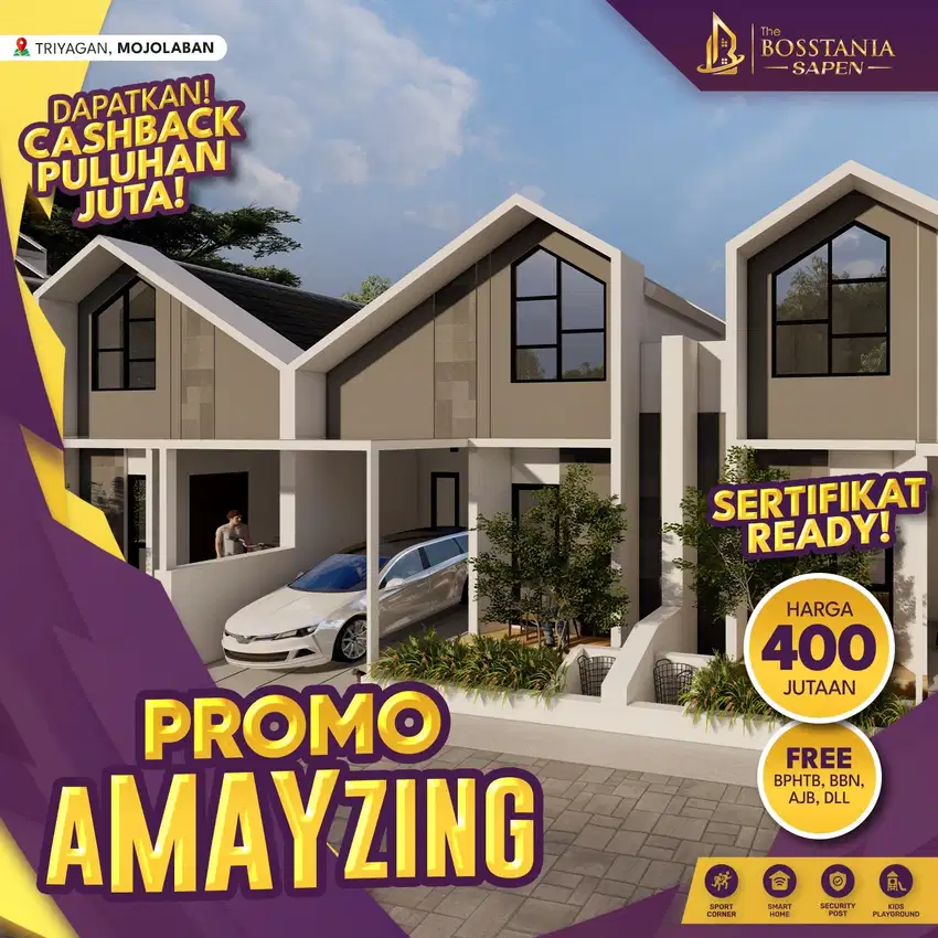 Rumah Mewah Satu Lantai, Dekat UNS, Desain Modern Mulai 400 Jutaan!