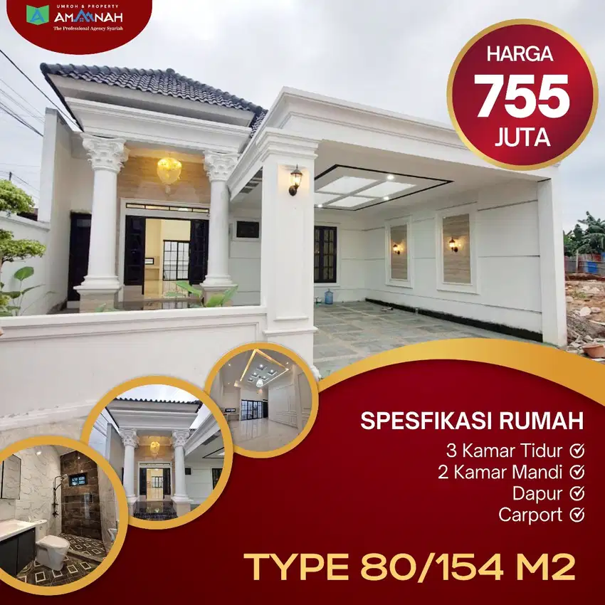RUMAH MURAH RAFLI AMMAR TAHAP 8 RUMAH MODERN TENGAH KOTA