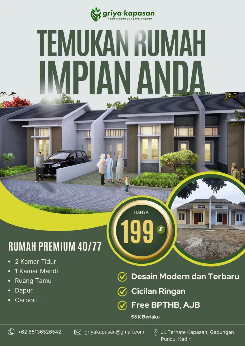 PROMO RUMAH PREMIUM AREA PARE