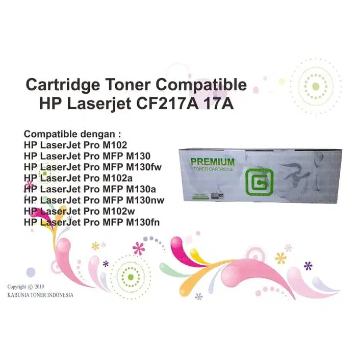 Cartridge Toner Compatible For Printer HP LaserJet CF217A 17A Pro M102