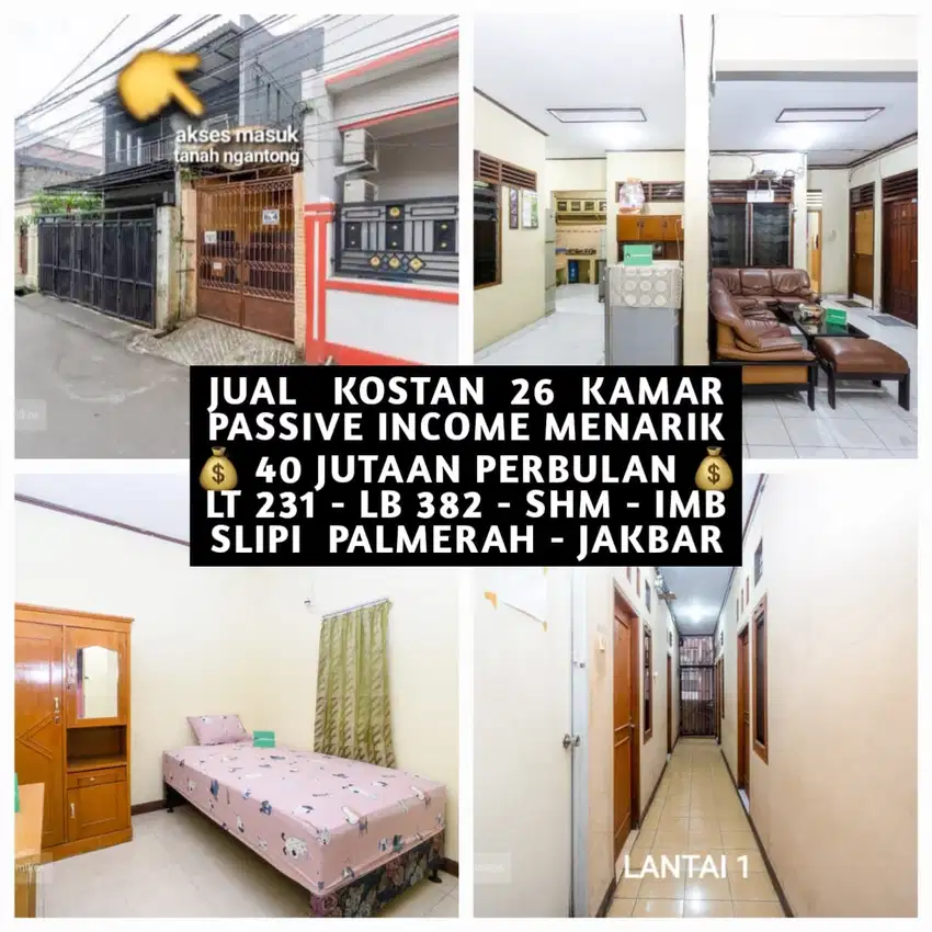 JUAL KOS KOST KOSAN KOSTAN 26 KAMAR DI SLIPI PALMERAH JAKARTA BARAT
