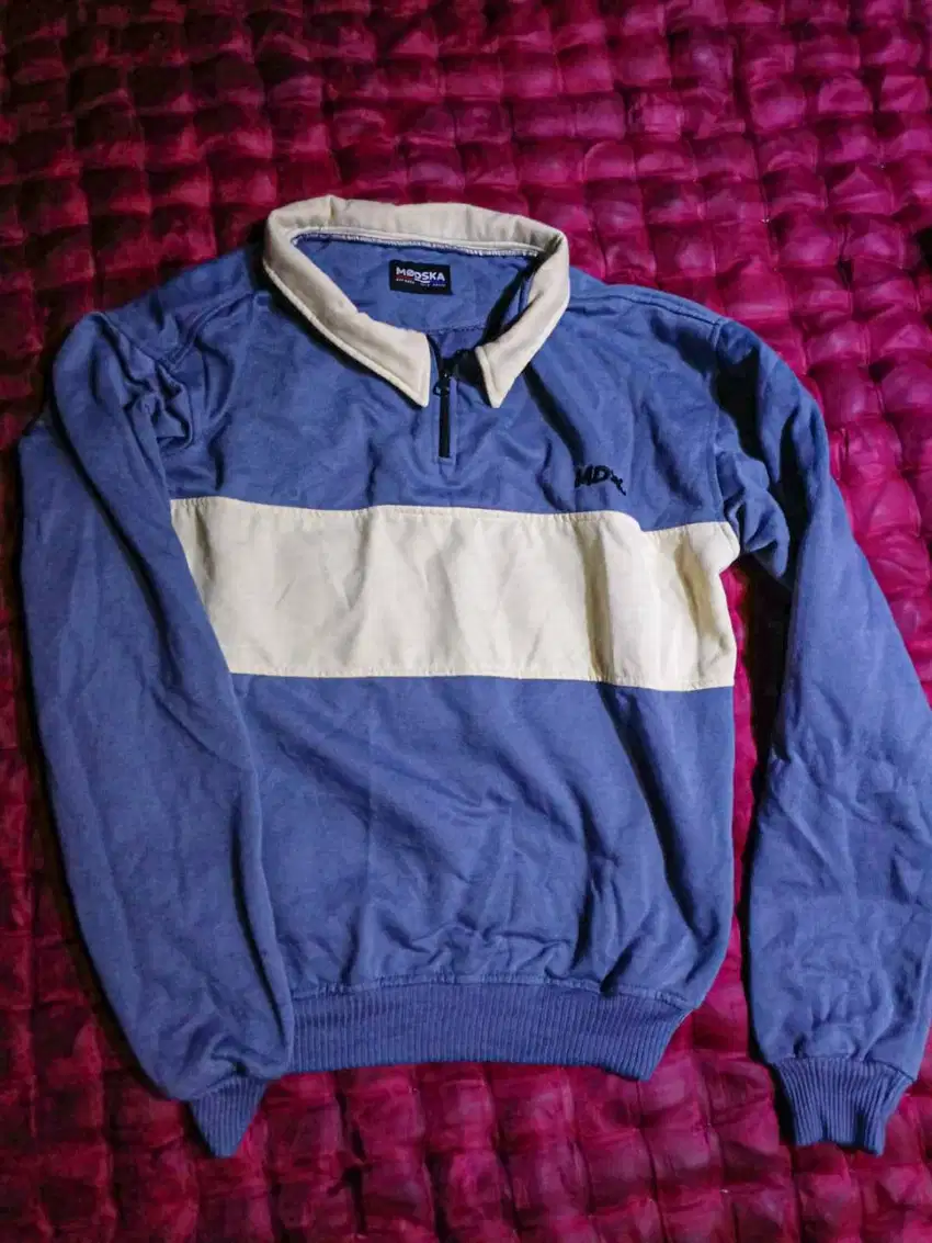 Jaket Sweatshirt Halfzip Pria L