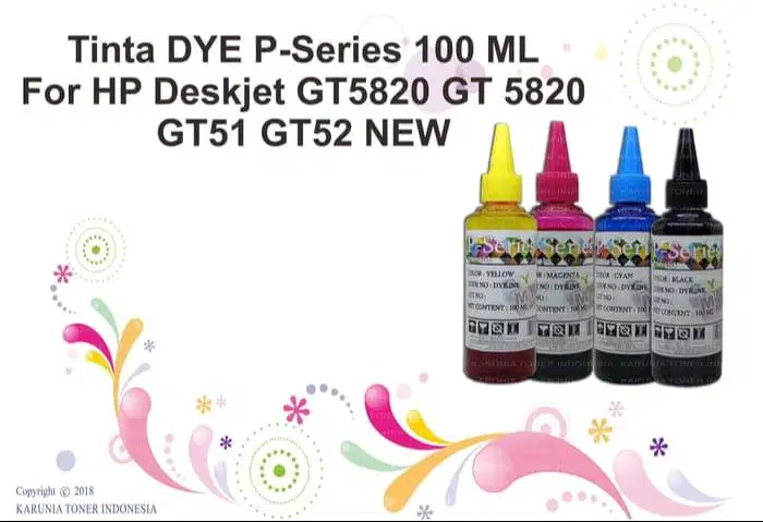 Tinta DYE P-Series 100 ML For HP Deskjet GT5820 GT 5820 GT52 GT51 NEW