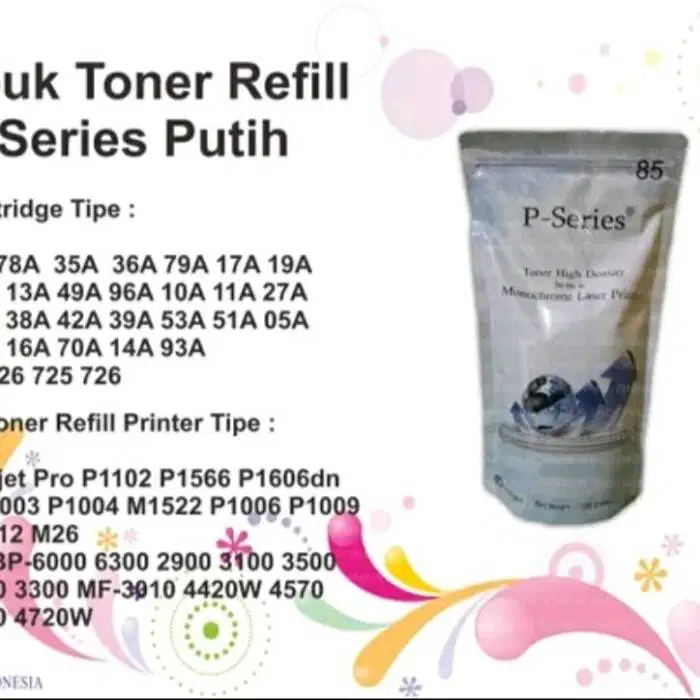 TONER P SERIES KEMASAN SUSU FOR USE IN PRINTER LASERJET 52 Berkualitas