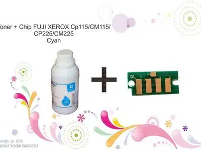 Toner + Chip FUJI XEROX Cp115/CM115/CP225/CM225 Cyan Berkualitas