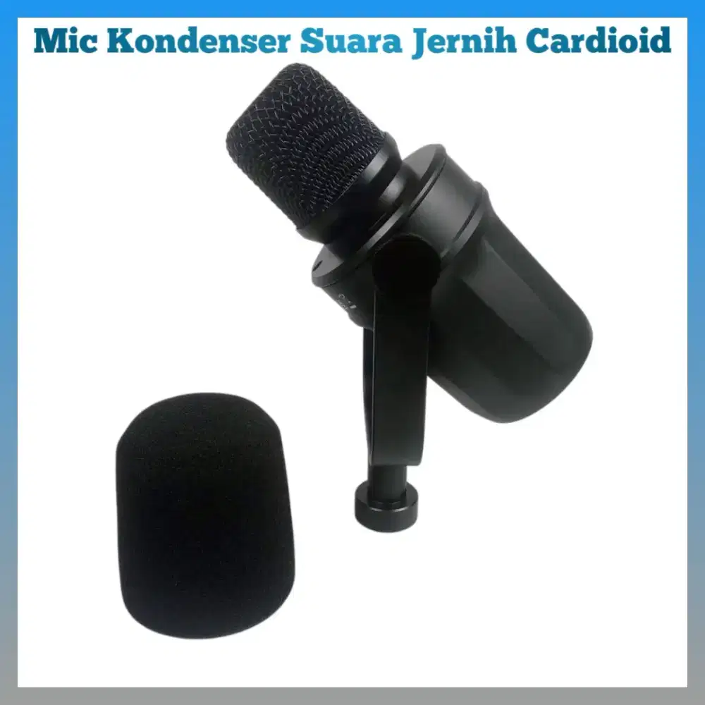 Mic Kondenser Suara Jernih Cardioid untuk Podcast, Musik, Live XLR