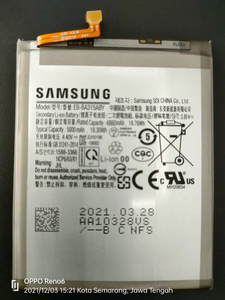 Baterai SAMSUNG A22 /SAMSUNG A31 /SAMSUNG A32 4G A315F / EB- BA315ABY