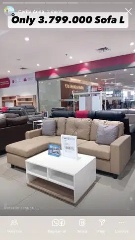 Jual sofa L promo murah akhir bulan