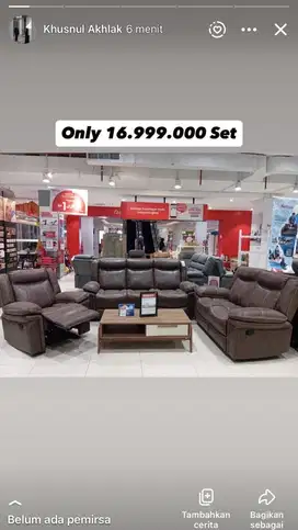 Jual sofa set recline promo murah akhir bulan