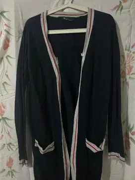 Preloved/Thrift Cardigan Strip Red Long Sleeve
