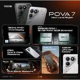 TECNO POVA 7 8/256gb garansi resmi 7000 mAh NEW