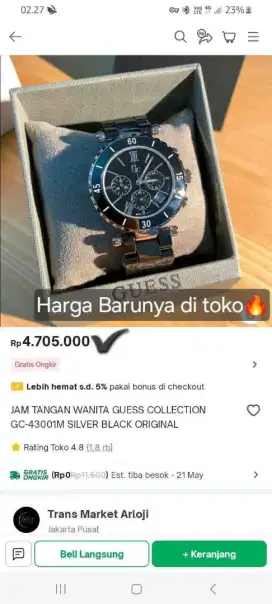 GC Luxury Guess Collection chronograph Diver WR100M SwissMade OriginaL