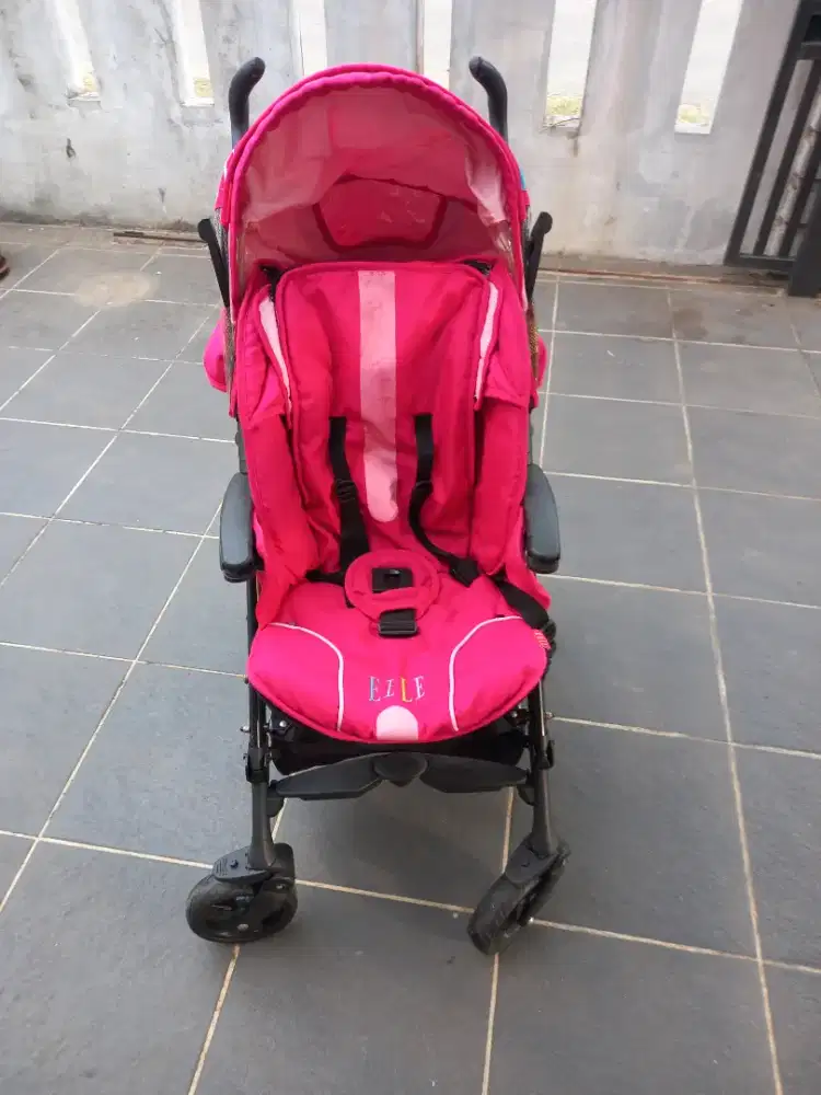 Baby Stroller Merk Elle Elegan Warna Pink