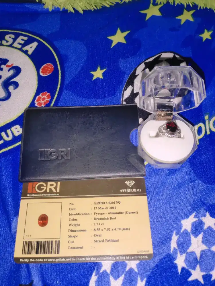 Cincin Perak Permata+Sertifikat