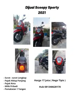 Dijual Scoopy Sporty 2021