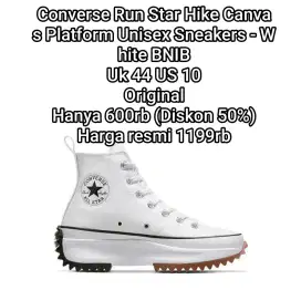 Converse Run Star Hike Canvas Platform Unisex Sneakers - Original
