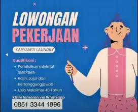 KARYAWAN LAUNDRY PRIA / WANITA