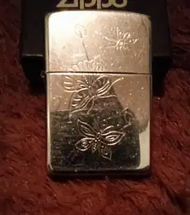 Zippo Butterfly Engraving Desain Chrome Romawi Tahun 1996 Original