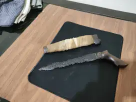 Pusaka Badik Tumbak Lada Sepuh Pamor Besi Meteor Asli Sulsel