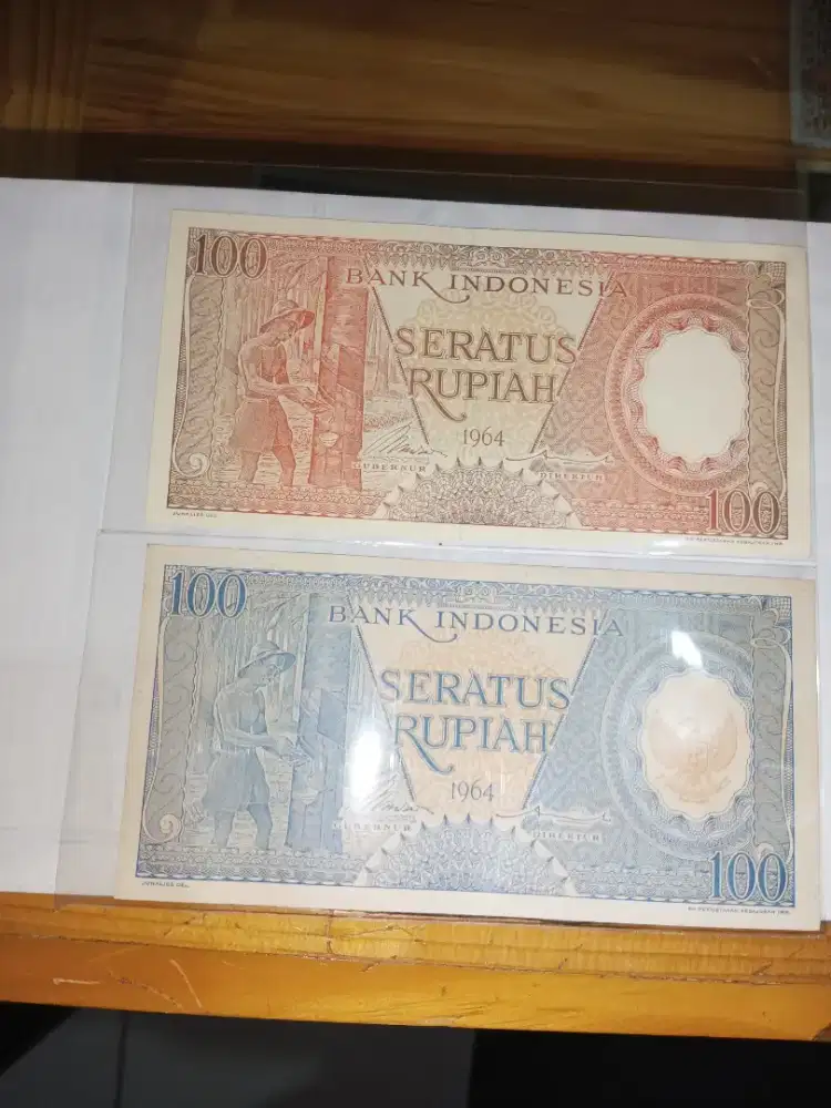 2 buah rp 100 thn 1964