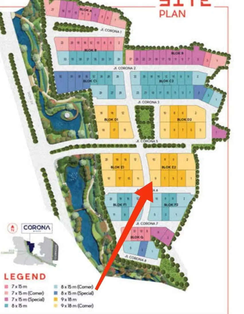 Tanah Hoek Kavling Lavon cluster Corona
