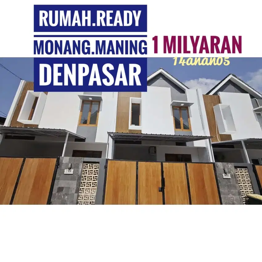 Jual Rumah Baru Ready Monang Maning Denpasar Barat Bali