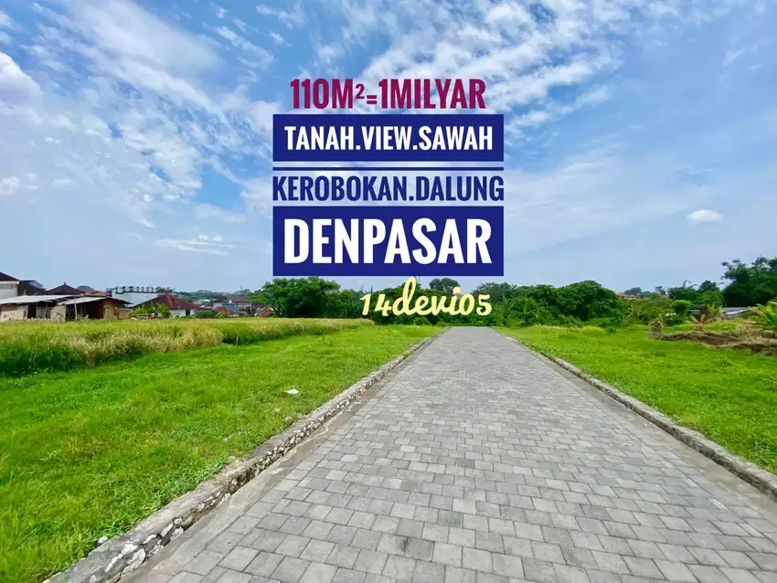 Jual Tanah View Sawah Kerobokan Dalung Barat Denpasar Bali