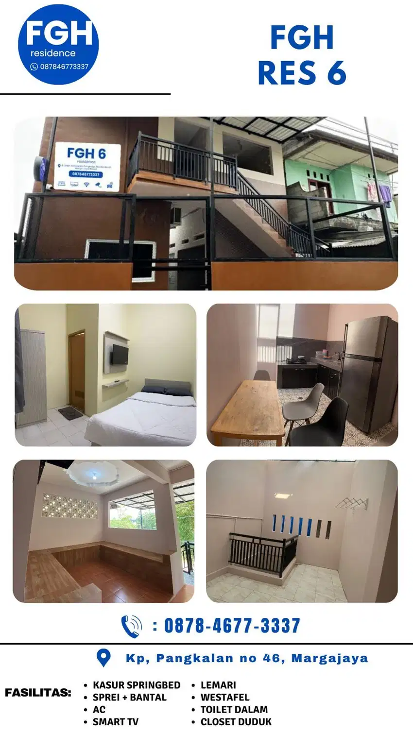 Disewakan Kost Ekslusif Murah Margajaya Full Furnish