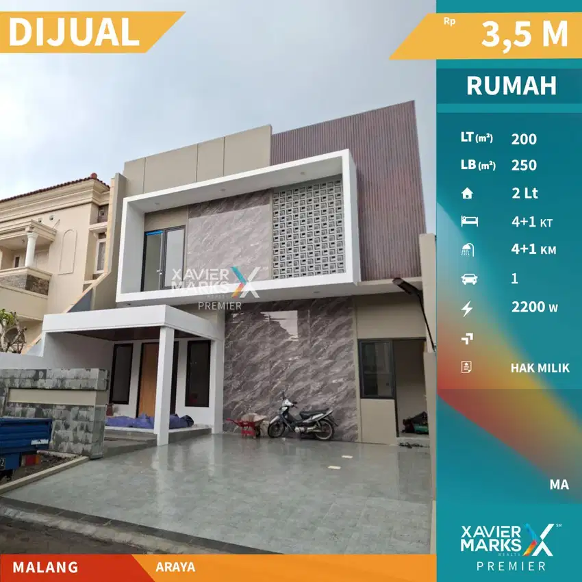 Dijual Rumah di Araya Golf Blimbing Malang Modern Baru