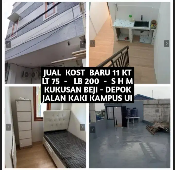 JUAL KOS KOST KOSAN BARU 11 KAMAR DEKAT UI UNIVERSITAS INDONESIA DEPOK