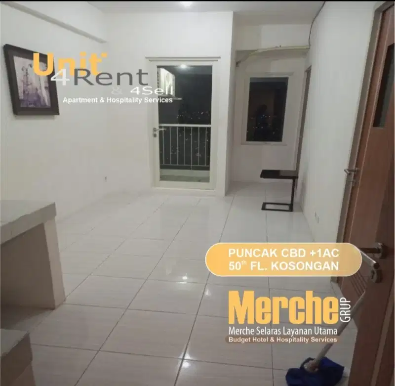 PUNCAK CBD 2 BR KOSONGAN dengan 1 BH AC
