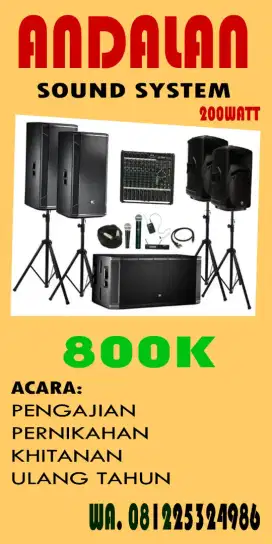 Jasa Sewa Sound system  800k