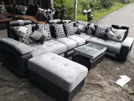 Sofa engkel dua abu hitam