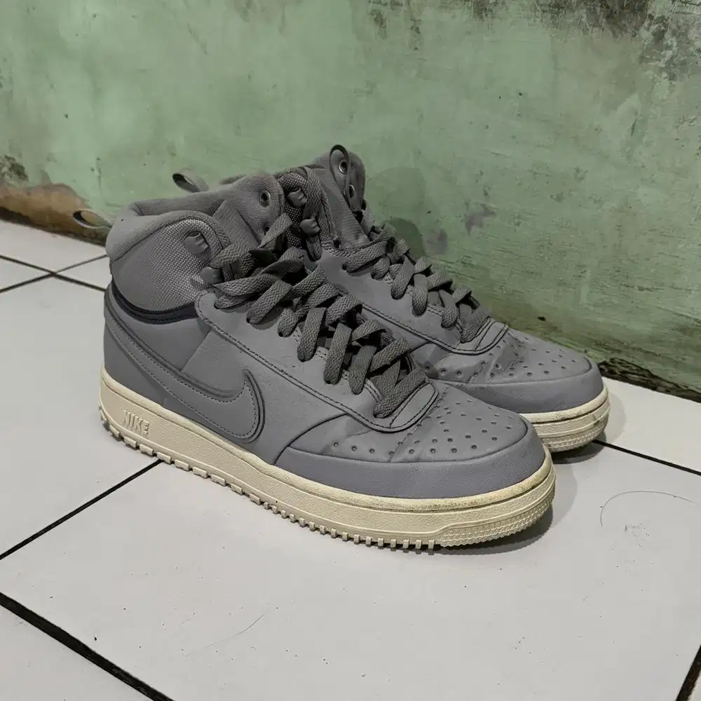 Sepatu Nike Court Vision Mid Winter Wof Grey Size 42.5 US 9 Original