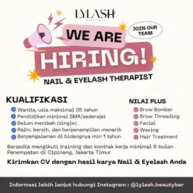 DICARI THERAPIST EYELASH EXTENSION DAN NAIL ART!!!