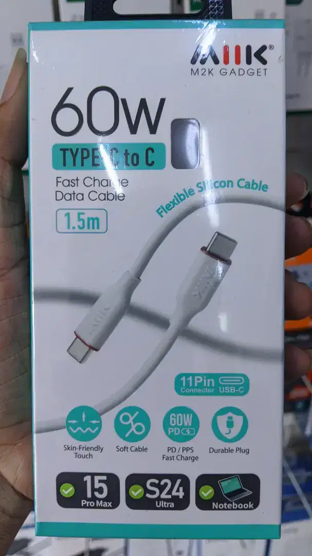 KABEL DATA TYPE-C TO TYPE-C M2K 60W
