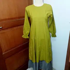 Baju Muslim Anak Cewek Hijau Abu
