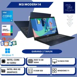 LAPTOP MSI MODERN 14 I5-1235U RAM 16GB SSD 512GB 14 INCH FHD W11