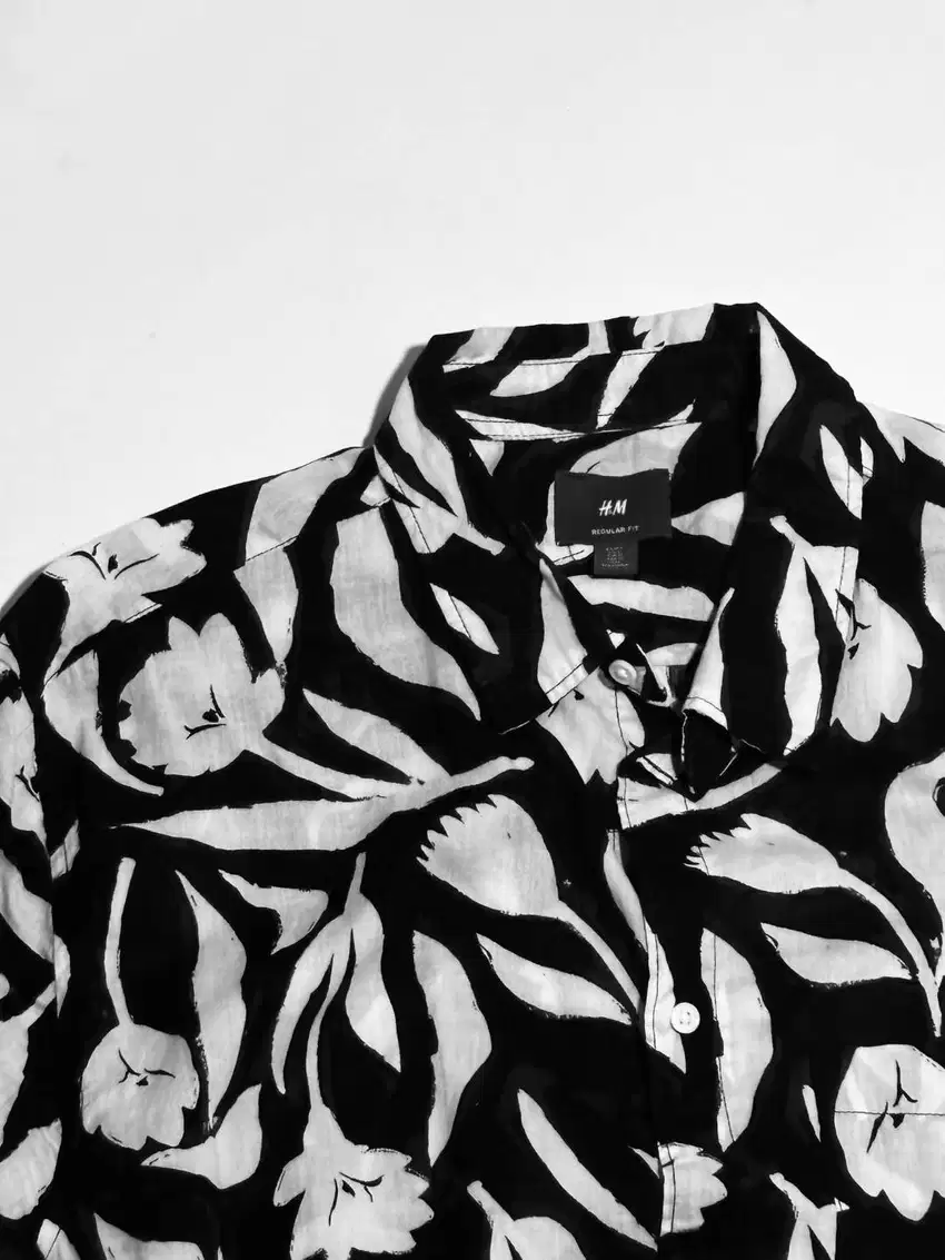 H&M Black Floral Shirt