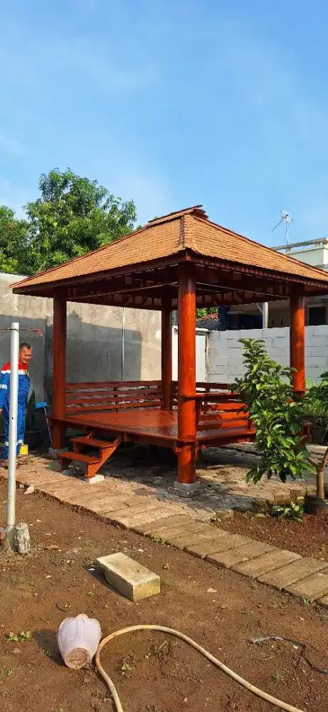 Gazebo minimalis kayu kelapa 2,5x3