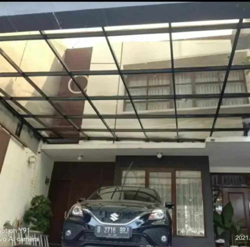 Kanopi solarflat tebal 1.2 mili terpasang