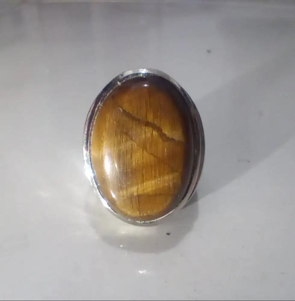 Cincin batu alam Biduri Sepah / natural Tiger's Eye