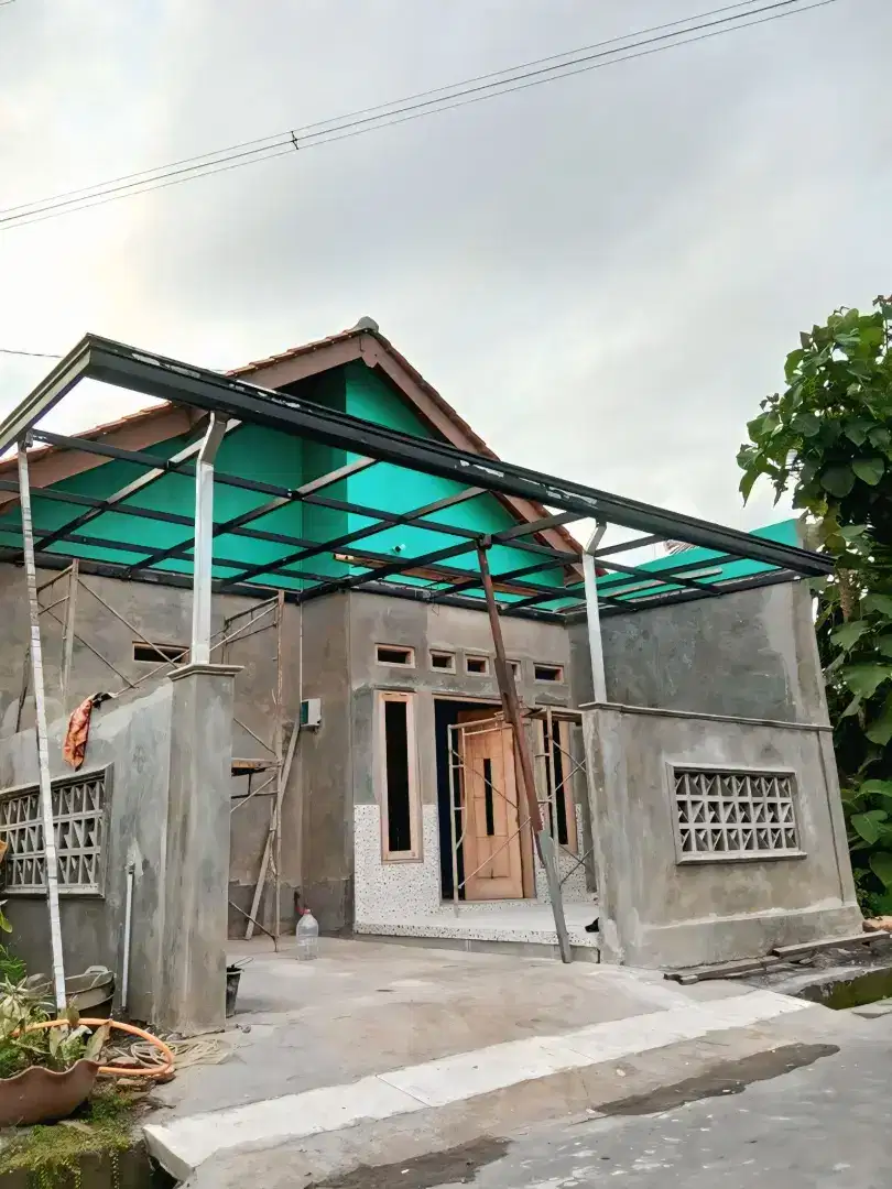 RENOVASI RUMAH RANGKA ATAP BAJA RINGAN PLAVON PVC KANOPI TERAS DLL