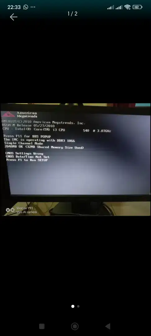 CPU Core i3 3.07 GHz