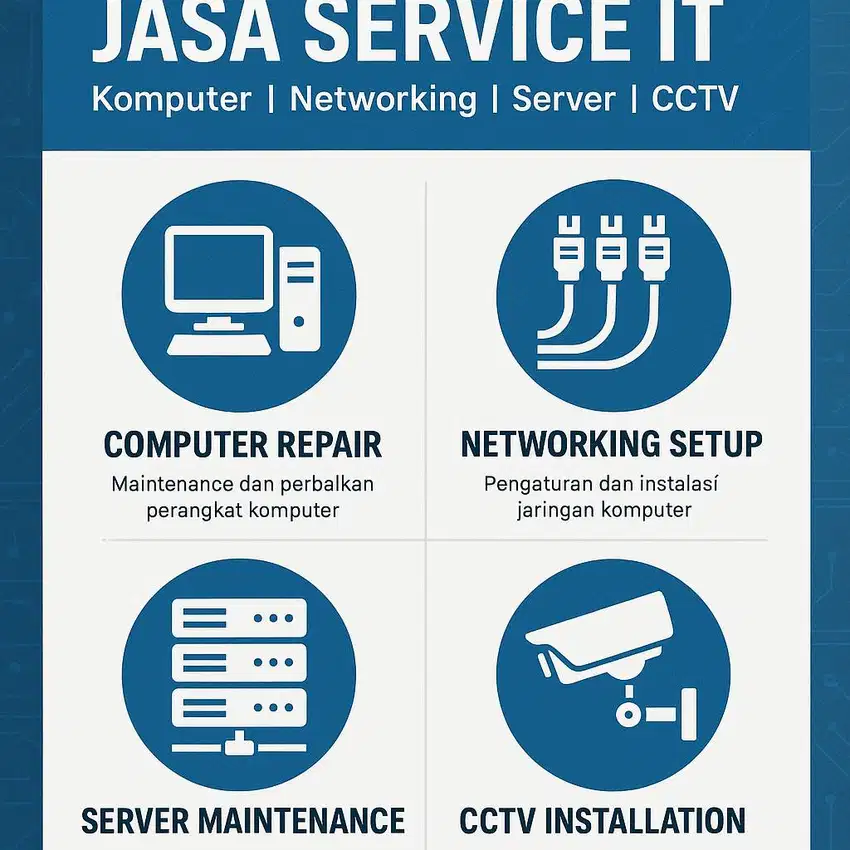Jasa Service Komputer, Networking, Server , CCTV ( Infrastructure IT)